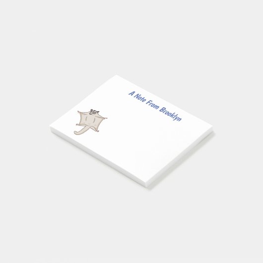 かわいい飛んでいるグライダー漫画イラストレーション ポストイット (アングル)