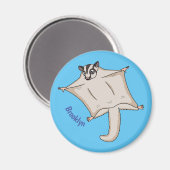 かわいい飛んでいるグライダー漫画イラストレーション マグネット (正面/裏面)