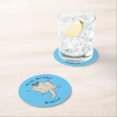 かわいい飛んでいるグライダー漫画イラストレーション ラウンドペーパーコースター (インサイチュ)