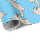 かわいい飛んでいるグライダー漫画イラストレーション ラッピングペーパー (ロールコーナー)