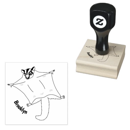 かわいい飛んでいるグライダー漫画イラストレーション ラバースタンプ (押印)