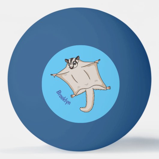 かわいい飛んでいるグライダー漫画イラストレーション 卓球ボール (正面)