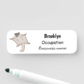 かわいい飛んでいるグライダー漫画イラストレーション 名札 (インサイチュ)