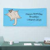 かわいい飛んでいるグライダー漫画イラストレーション 横断幕 (トレードショー)