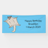 かわいい飛んでいるグライダー漫画イラストレーション 横断幕 (横)