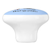 かわいい飛んでいるハッピーパフィン青い漫画イラストレーション セラミックノブ (側面)