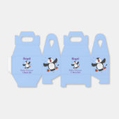 かわいい飛んでいるハッピーパフィン青い漫画イラストレーション フェイバーボックス (折り畳みなし)