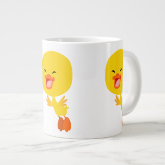 かわいい飛んでいるマンガのアヒルのジャンボマグ ジャンボコーヒーマグカップ