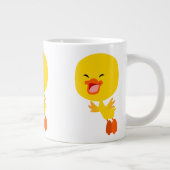 かわいい飛んでいるマンガのアヒルのジャンボマグ ジャンボコーヒーマグカップ (右)