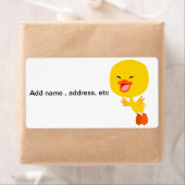 かわいい飛んでいるマンガのアヒルの出荷ラベル ラベル (インサイチュ)