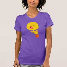 かわいい飛んでいるマンガのアヒルの女の子Tシャツ Tシャツ