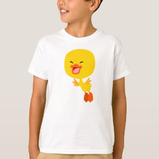 かわいい飛んでいるマンガのアヒルの子どもTシャツ Tシャツ