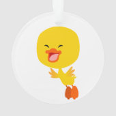 かわいい飛んでいるマンガのアヒルオーナメント オーナメント (裏面)