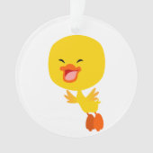 かわいい飛んでいるマンガのアヒルオーナメント オーナメント (正面)