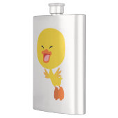かわいい飛んでいるマンガのアヒルクラシッククリング フラスク (左)