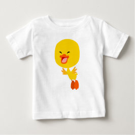 かわいい飛んでいるマンガのアヒルベビーTシャツ ベビーTシャツ