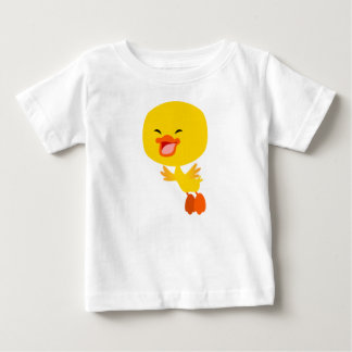 かわいい飛んでいるマンガのアヒルベビーTシャツ ベビーTシャツ