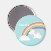 かわいい飛んでいるユニコーンのレインボーfor Girls マグネット (正面/裏面)