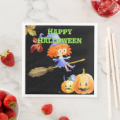 かわいい飛んでいる水彩魔女ハロウィーン (インサイチュ)