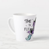 かわいい飛んでいる魔女猫 |飛行の時間 カフェラテマグ (左アングル)