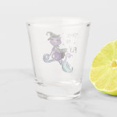 かわいい飛んでいる魔女猫 |飛行の時間 ショットグラス (裏面)