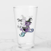 かわいい飛んでいる魔女猫 |飛行の時間 タンブラーグラス (裏面)