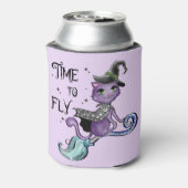 かわいい飛んでいる魔女猫 |飛行の時間 缶クーラー (缶裏面)