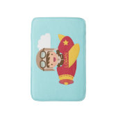 かわいい飛行士の男の子の飛行機は部屋の装飾をからかいます バスマット (正面縦)