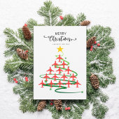 かわいい飛行機のクリスマスツリー、ミニマルな写真 シーズンカード