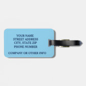 かわいい飛行機のパイロットの搭乗員のカスタム ラゲッジタグ (裏面横)