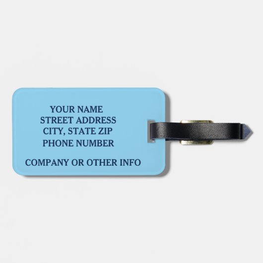 かわいい飛行機のパイロットの搭乗員のカスタム ラゲッジタグ (裏面横)