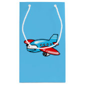 かわいい飛行機の漫画 スモールペーパーバッグ (裏面)