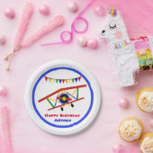 かわいい飛行機の男の子の誕生日パーティー ペーパープレート (パーティー)