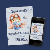 かわいい飛行機の着陸妊娠 案内状