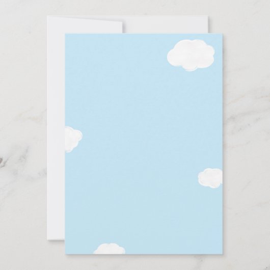 かわいい飛行機の赤ちゃんシャワー推定右プライスゲーム 招待状 (裏面)