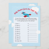 かわいい飛行機の赤ちゃんシャワー推定右プライスゲーム 招待状 (正面/裏面)