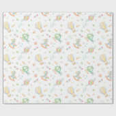 かわいい飛行機ヘルコップターウォーターカラーベビーシャワー ラッピングペーパー (フラット)