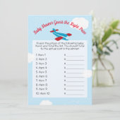 かわいい飛行機ベビーシャワー予想価格ゲーム 招待状 (スタンド正面)