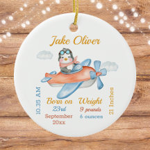 かわいい飛行機ペンギン男の赤ちゃん統計セラミックオルナム