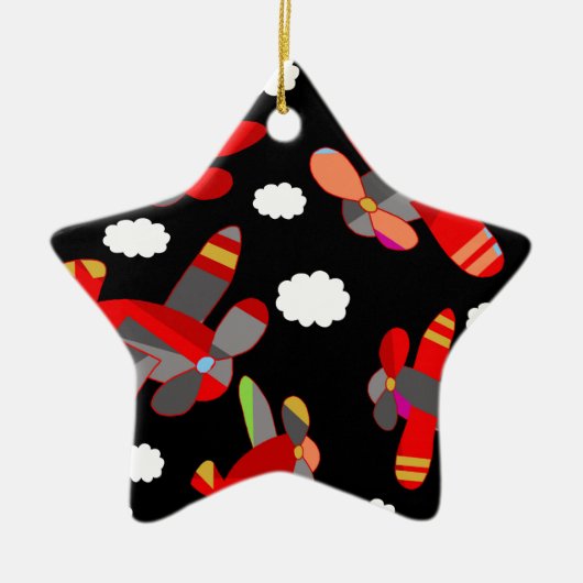 かわいい飛行機 セラミックオーナメント (正面)