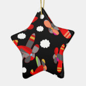 かわいい飛行機 セラミックオーナメント (左)