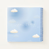 かわいい飛行機、雲と星、赤ちゃんシャワーのゲストブック ノートブック (裏面)