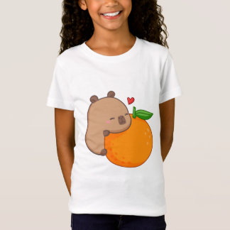 かわいい食べケイピーのオレンジ色Tシャツ Tシャツ