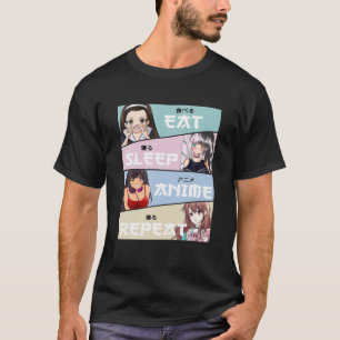 かわいい食べスリープアニメリピー日本のトかわいいG 10代の Tシャツ