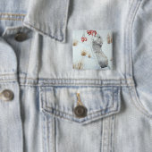 かわいい食べネズミの果実の野生動物の雪景色 缶バッジ (インサイチュ)