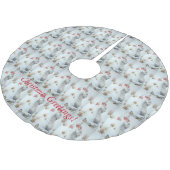 かわいい食べネズミの果実の雪のシーン野生動物 ブラッシュドポリエステルツリースカート (アングル)