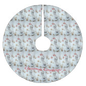 かわいい食べネズミの果実の雪のシーン野生動物 ブラッシュドポリエステルツリースカート (正面)