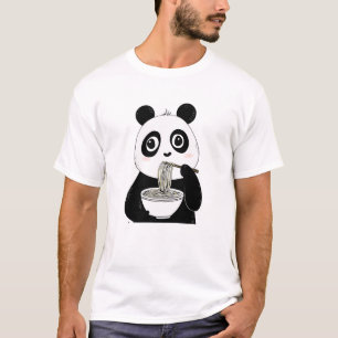 かわいい食べパンダうどん Tシャツ