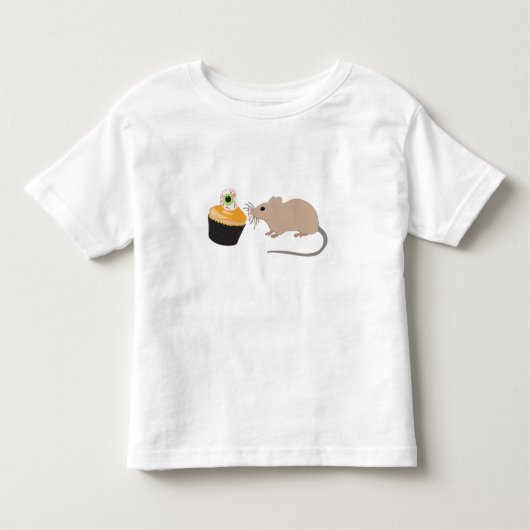 かわいい食べマウスのハロウィーン眼球カップケーキ トドラーTシャツ (正面)