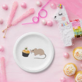 かわいい食べマウスのハロウィーン眼球カップケーキ ペーパープレート (パーティー)